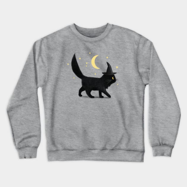 Hallows Eve Cat Crewneck Sweatshirt by Terry Fan